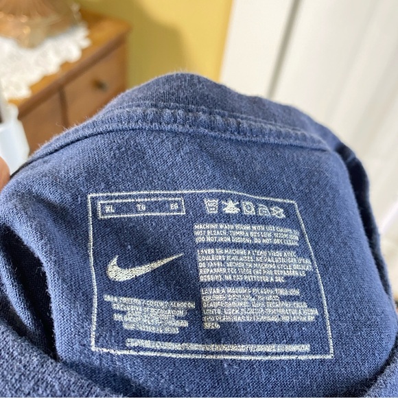 VINTAGE Nike T Shirt Men Size XL Blue Green Big Spellout Logo Check Swoosh 00s - Picture 5 of 5